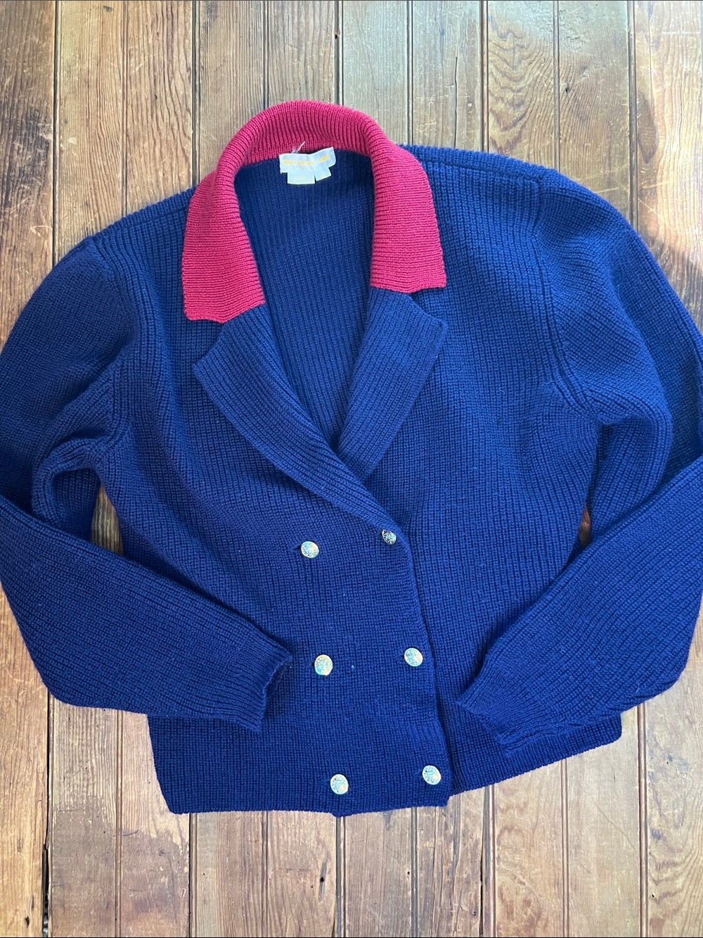 Women’s Brooks Brothers Cardigan Sweater Double-Breasted Chunky Cropped wool